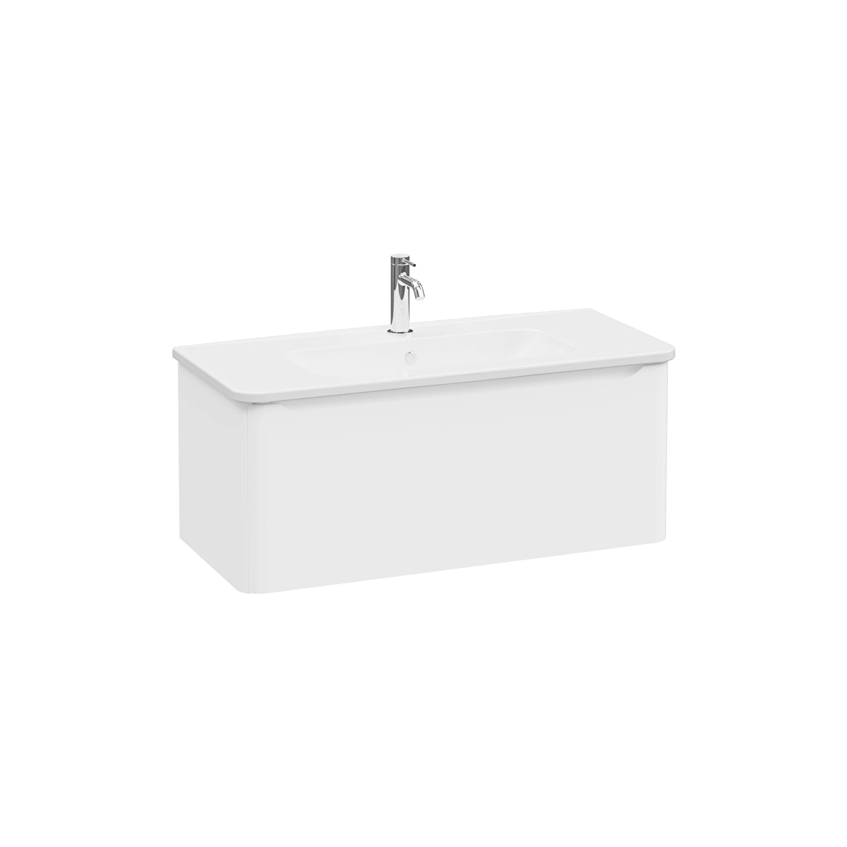 Integra Round Lavabo Dolabı, Mat Beyaz