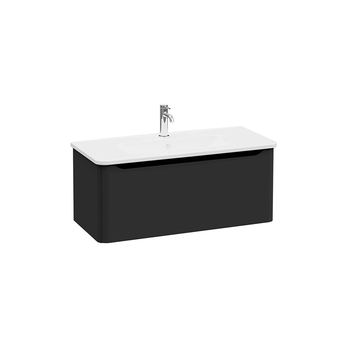 Integra Round Lavabo Dolabı, Mat Grafit