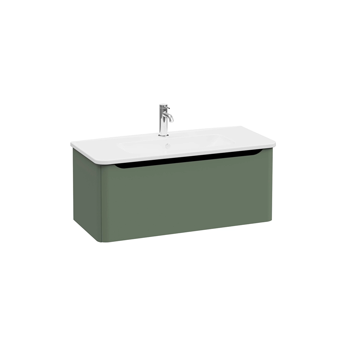 Integra Round Lavabo Dolabı, Mat Yeşil
