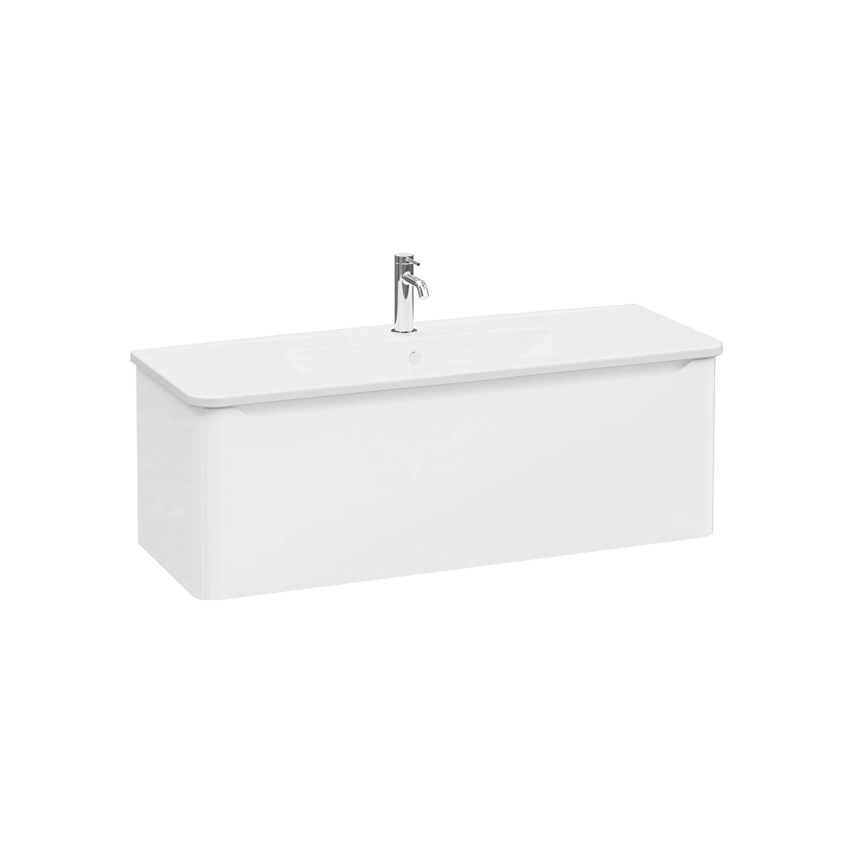 Integra Round Lavabo Dolabı, Parlak Beyaz