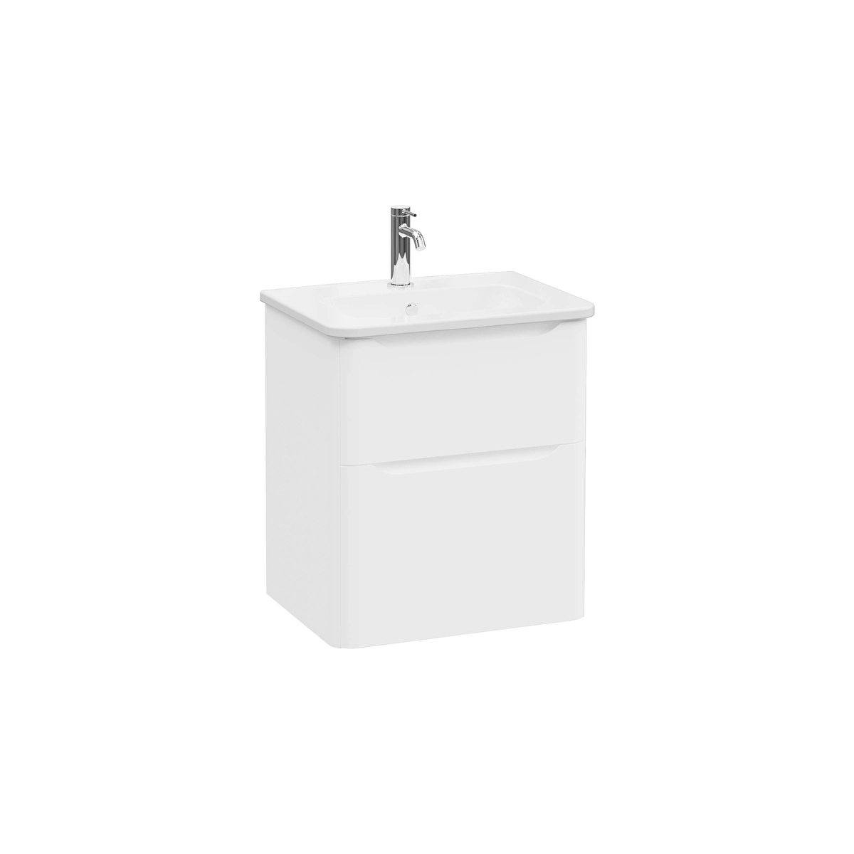 Integra Round Lavabo Dolabı, Mat Beyaz