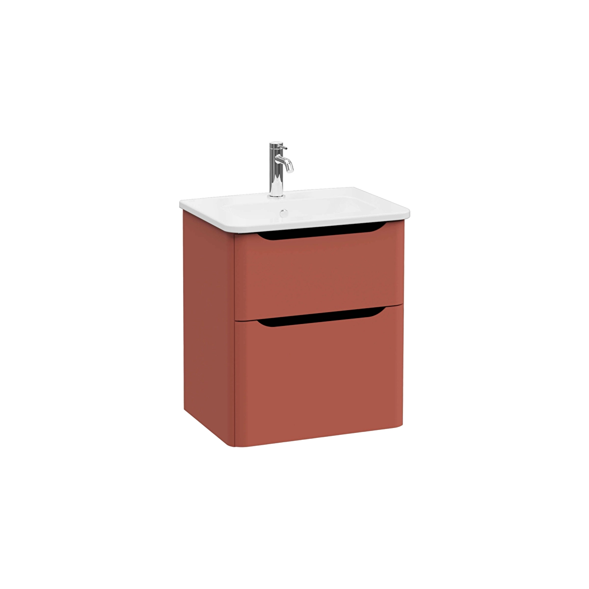 Integra Round Lavabo Dolabı, Mat Kırmızı