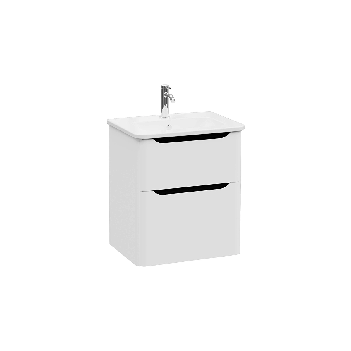 Integra Round Lavabo Dolabı, Mat Açık Gri