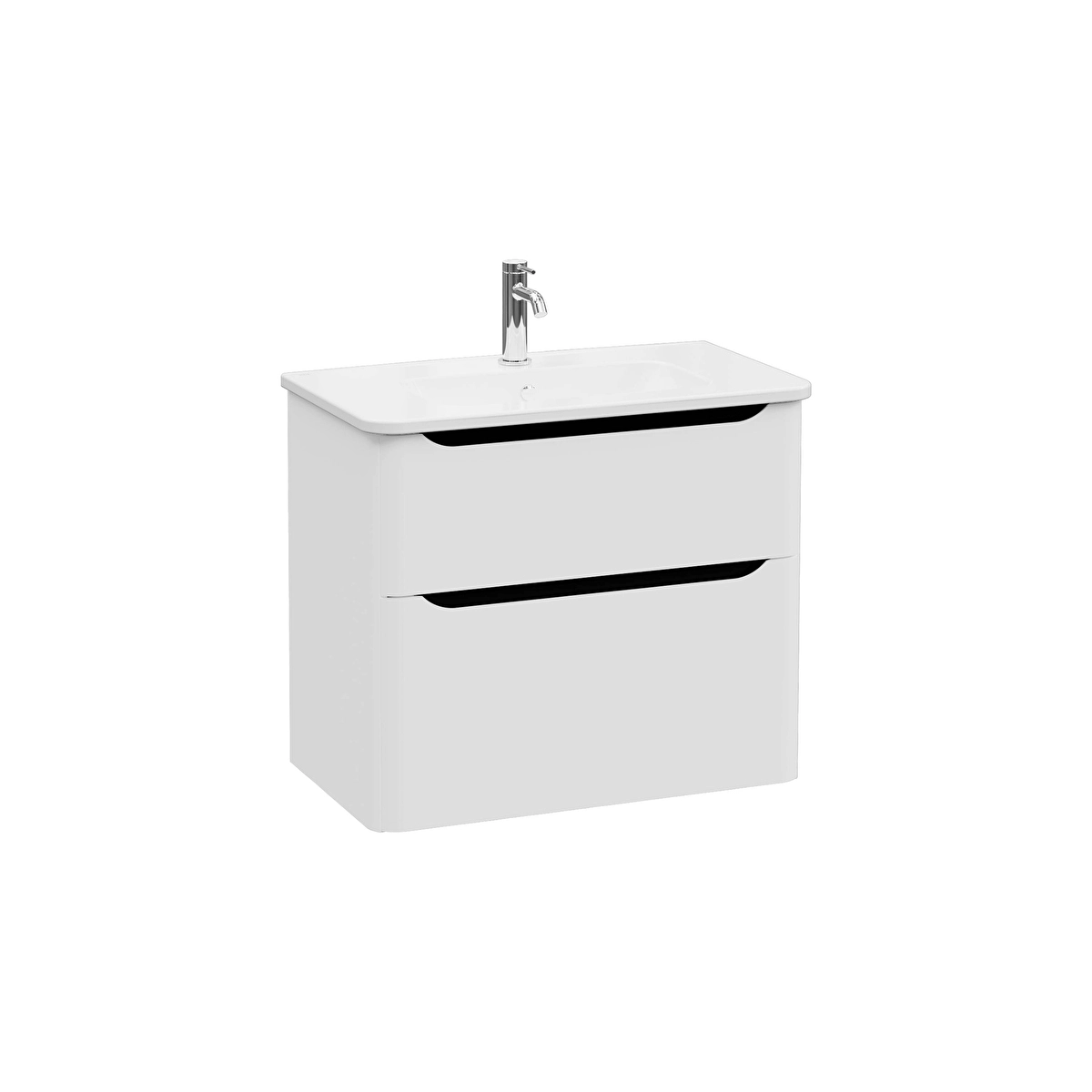 Integra Round Lavabo Dolabı, Mat Açık Gri