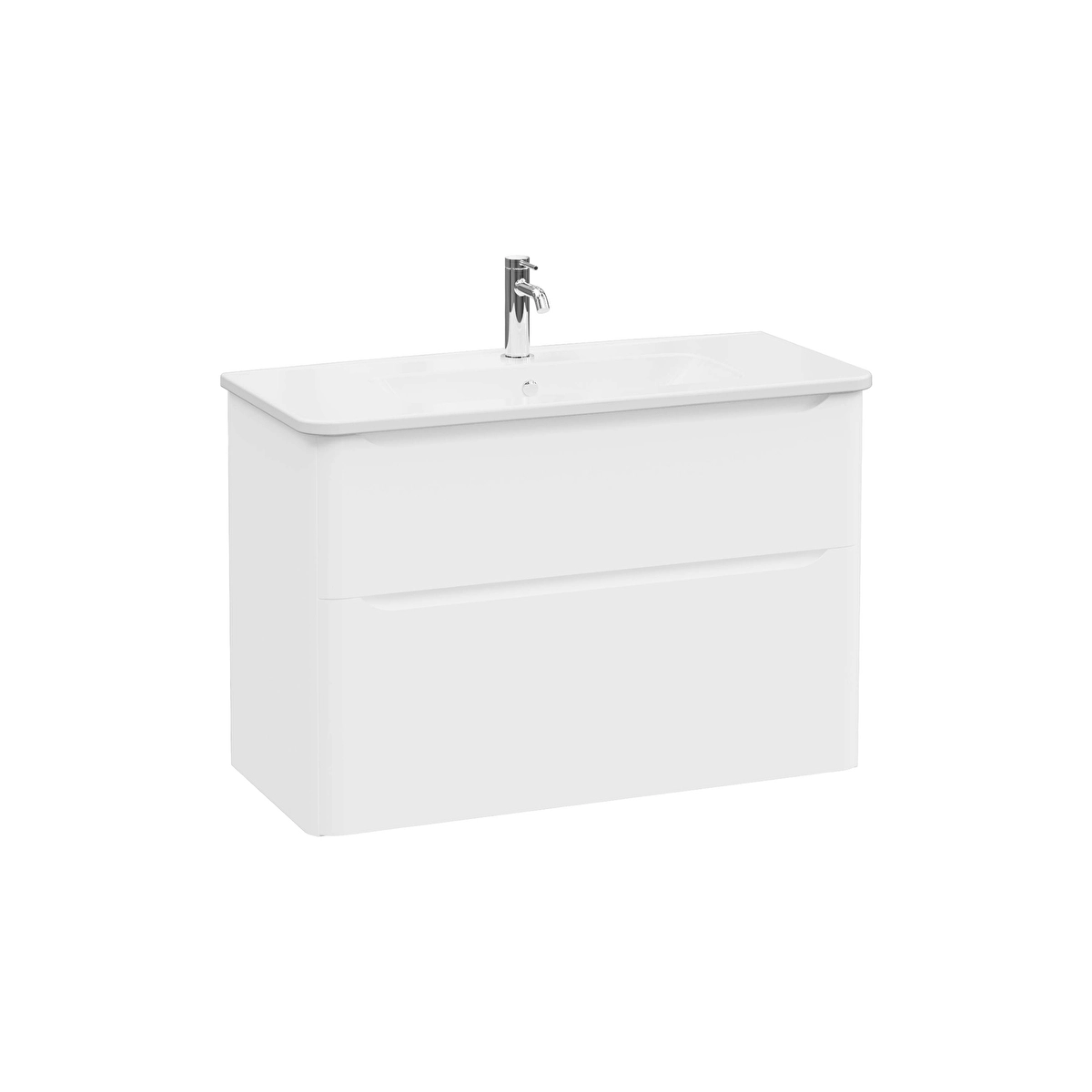 Integra Round Lavabo Dolabı, Mat Beyaz