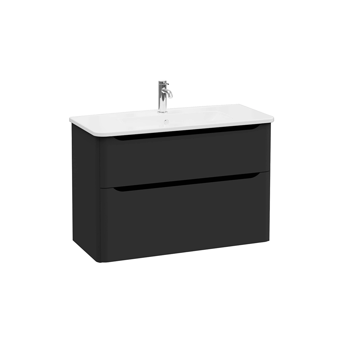 Integra Round Lavabo Dolabı, Mat Grafit
