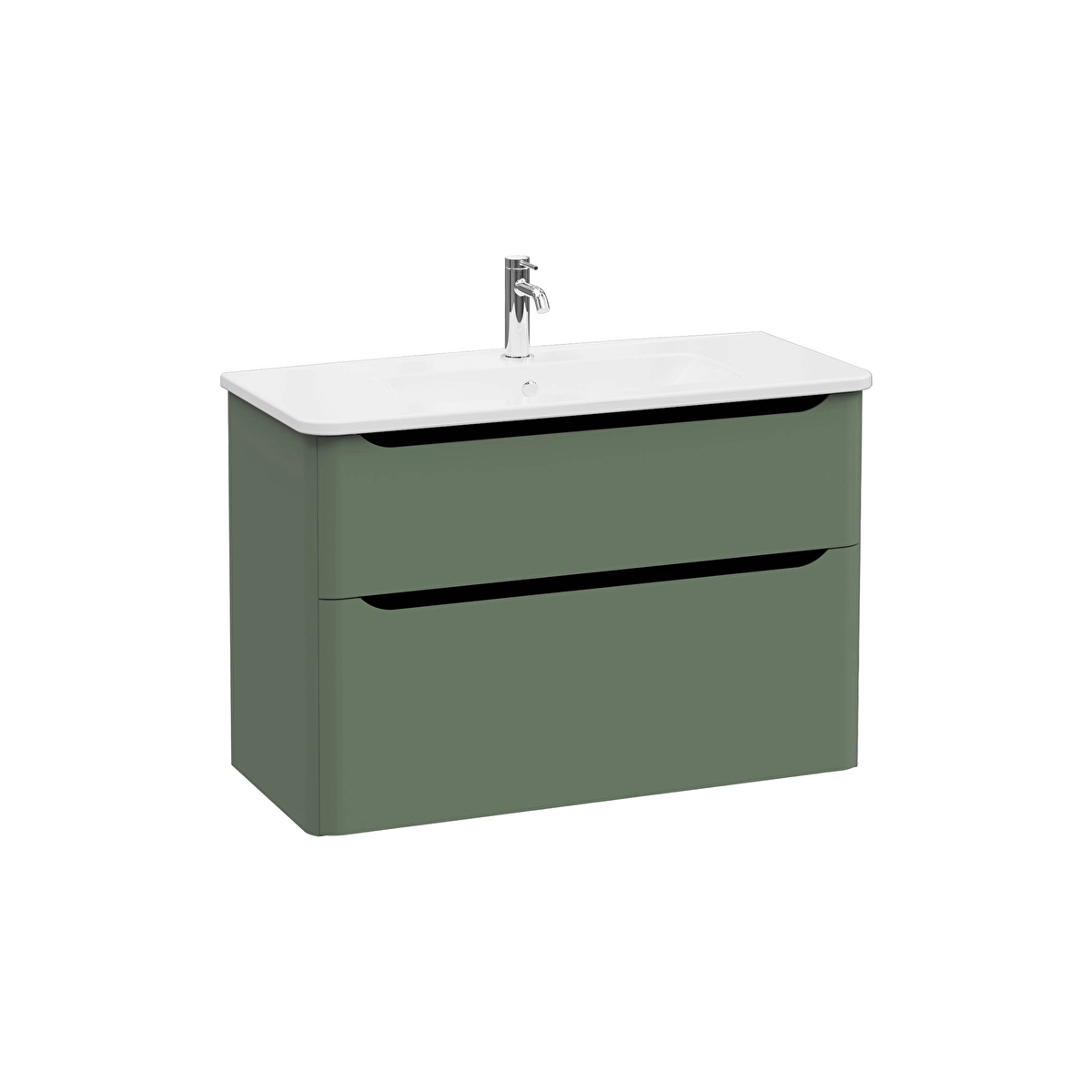 Integra Round Lavabo Dolabı, Mat Yeşil