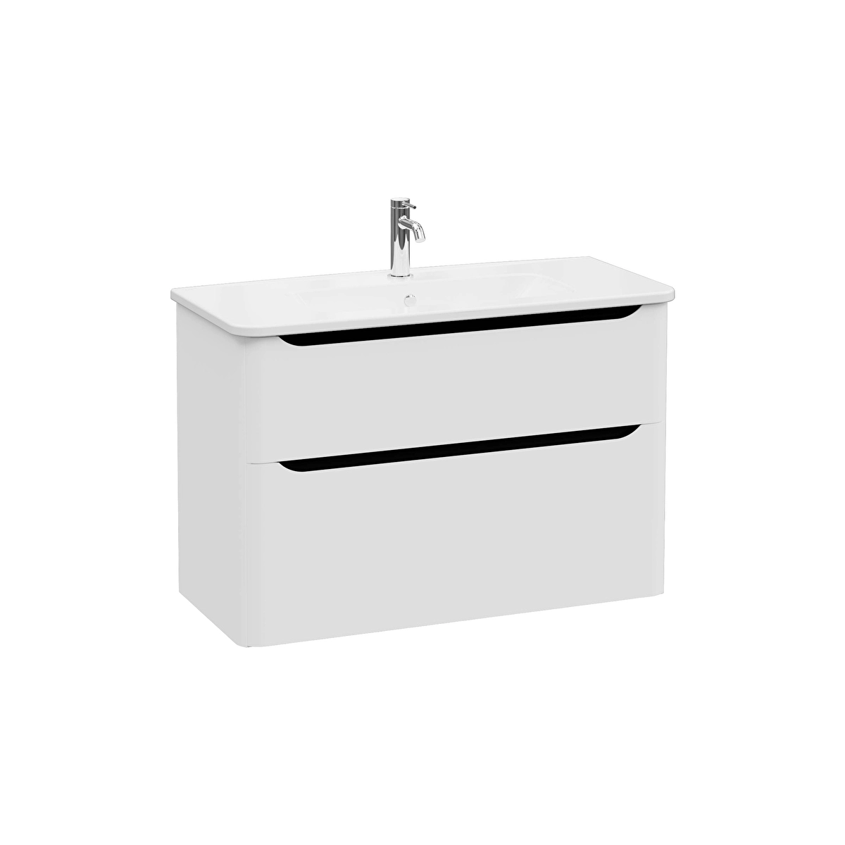 Integra Round Lavabo Dolabı, Mat Açık Gri