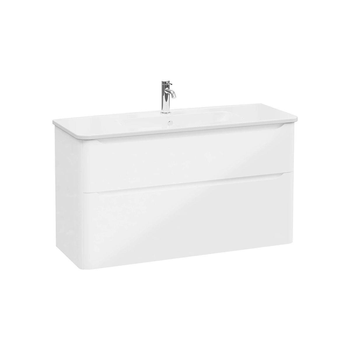 Integra Round Lavabo Dolabı, Parlak Beyaz