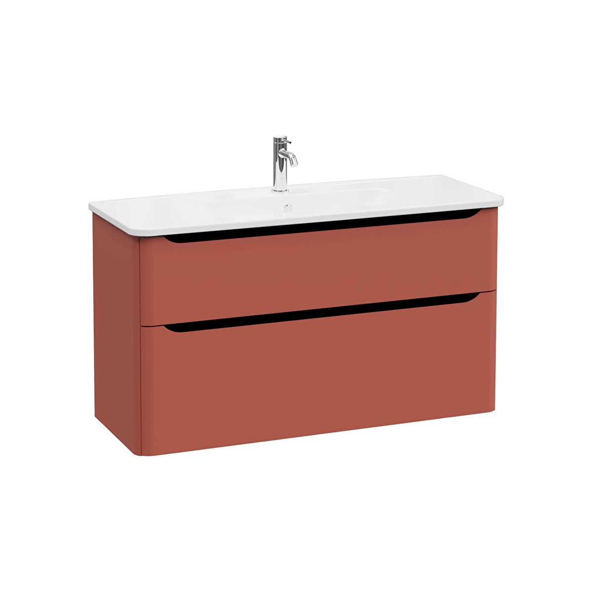 Integra Round Lavabo Dolabı, Mat Kırmızı