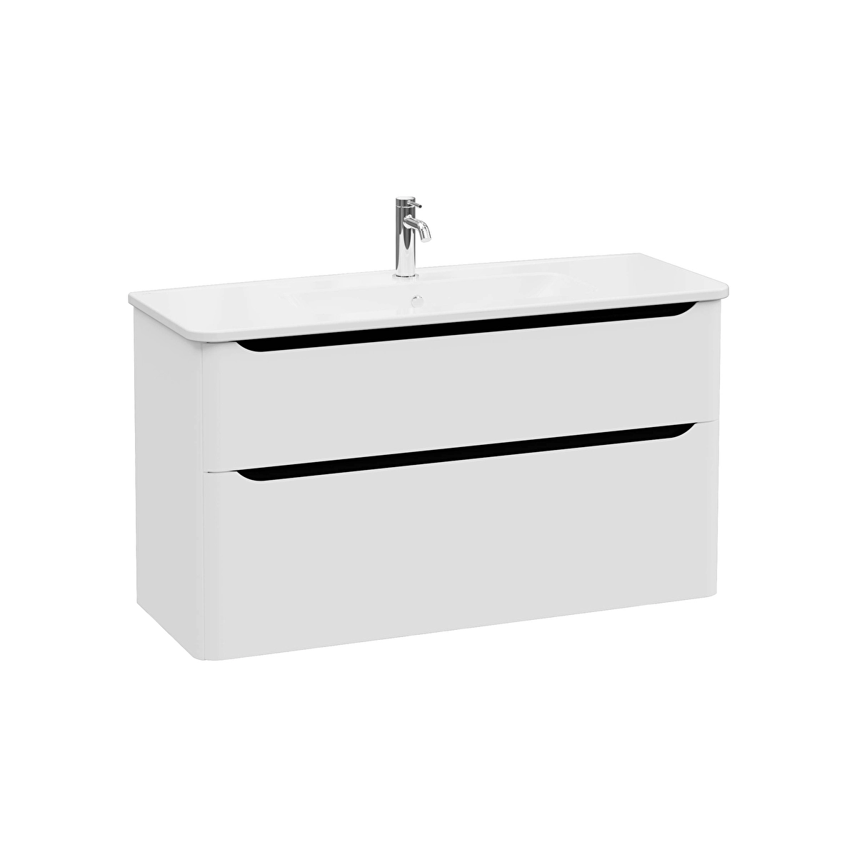 Integra Round Lavabo Dolabı, Mat Açık Gri