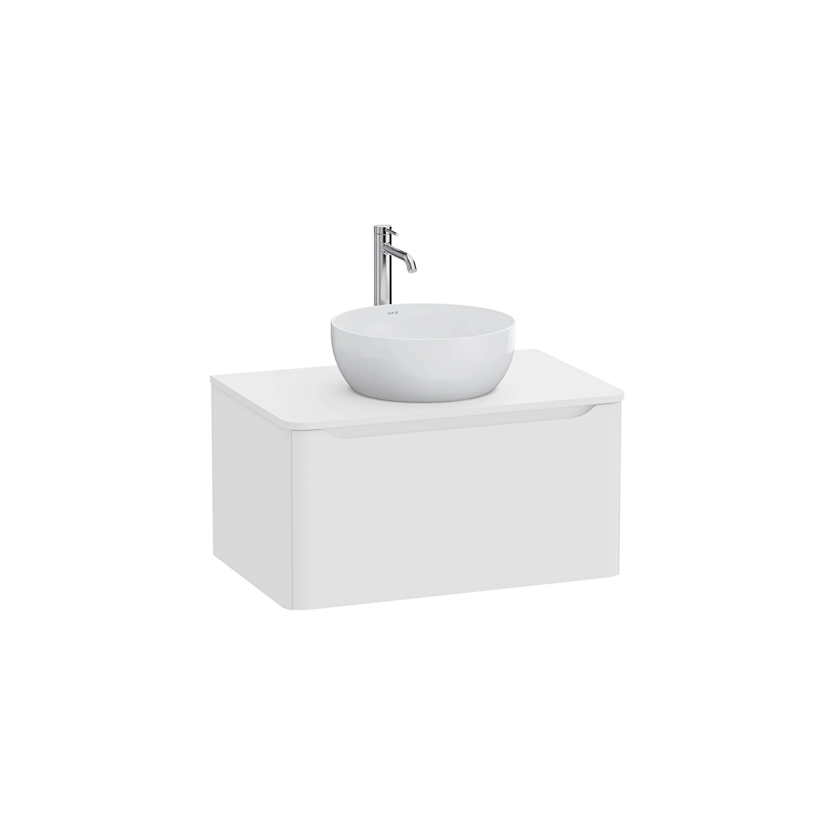 Integra Round Lavabo Dolabı, Mat Beyaz