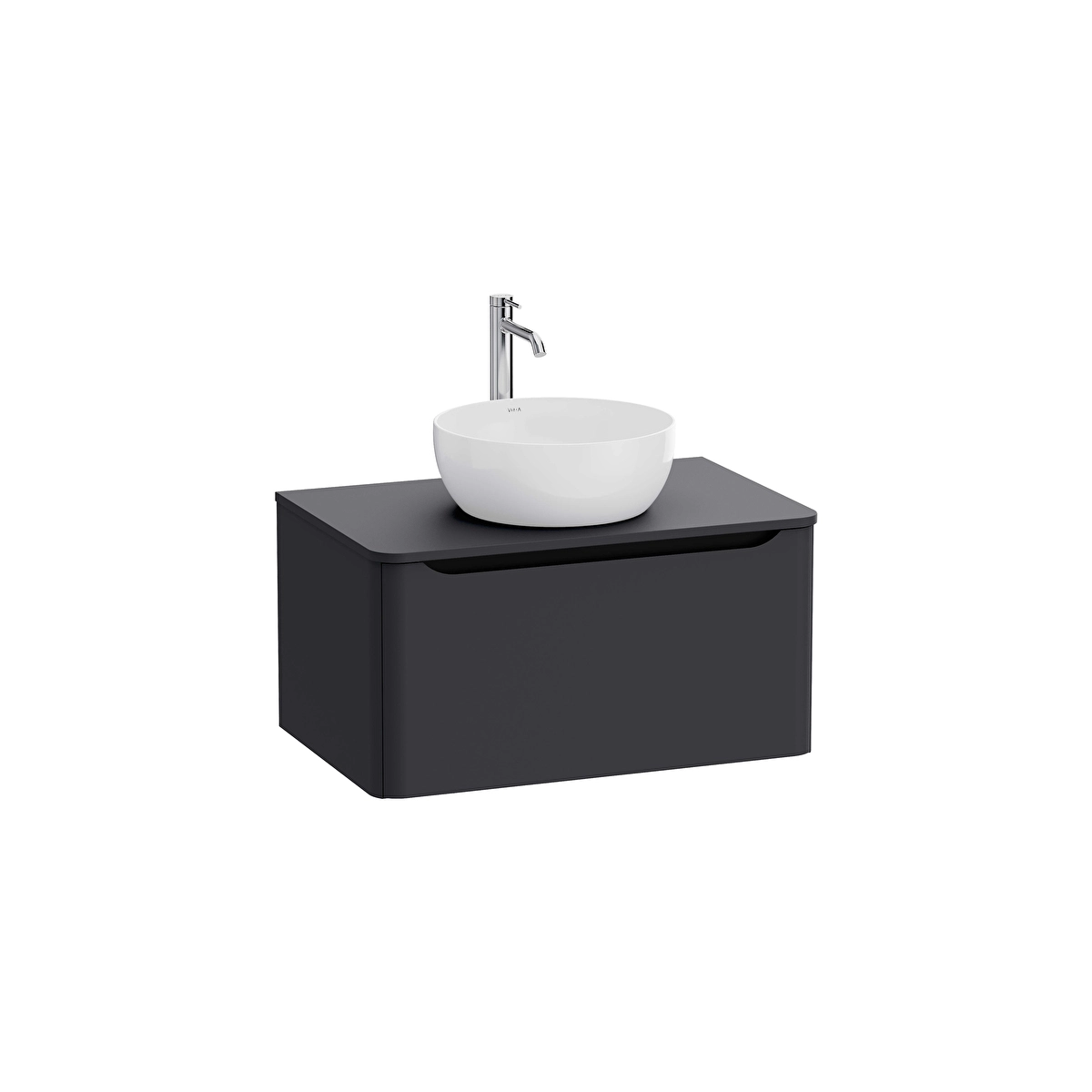 Integra Round Lavabo Dolabı, Mat Grafit