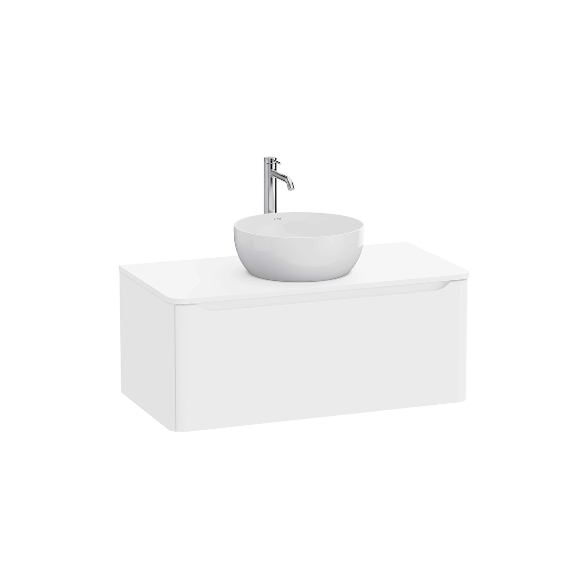 Integra Round Lavabo Dolabı, Mat Beyaz