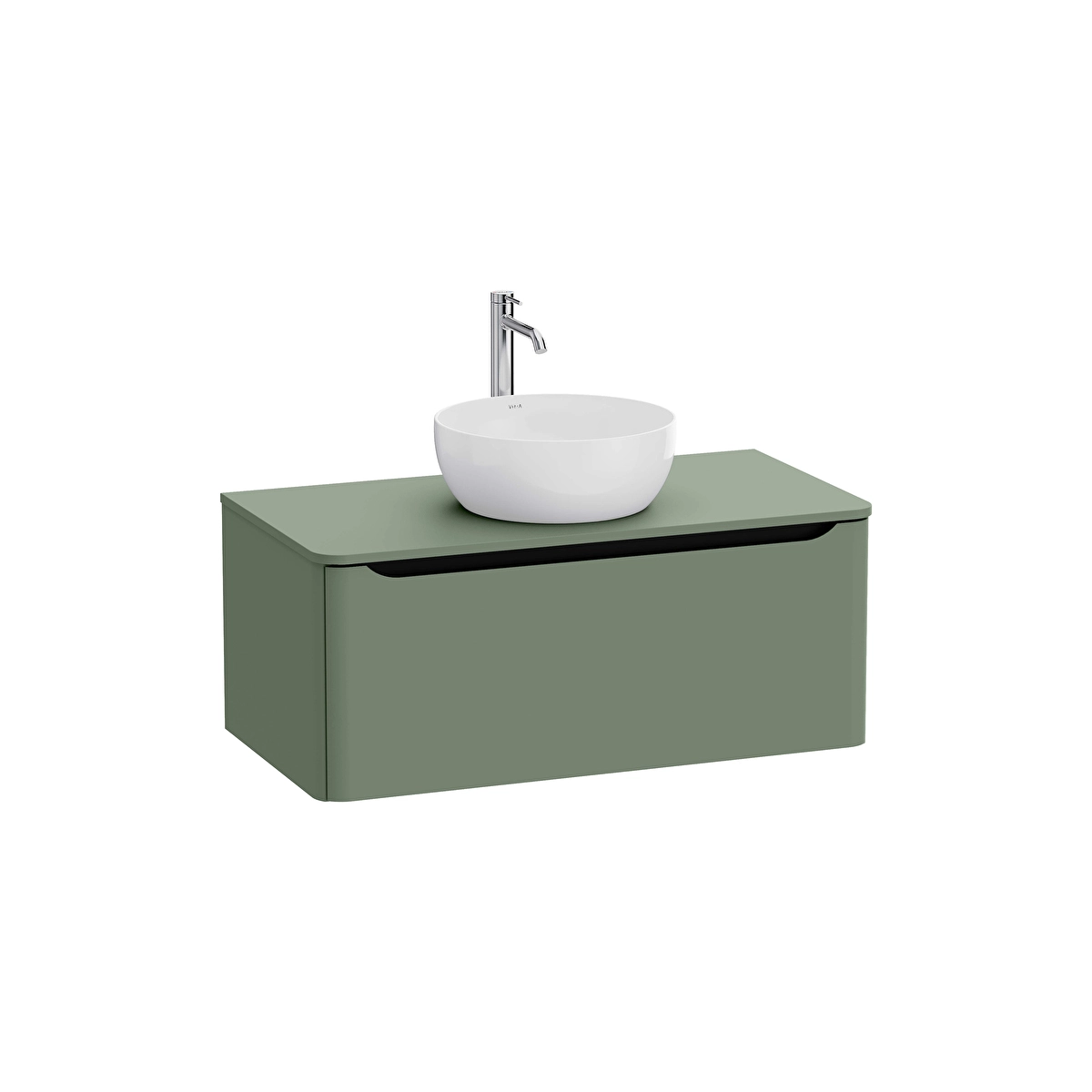 Integra Round Lavabo Dolabı, Mat Yeşil