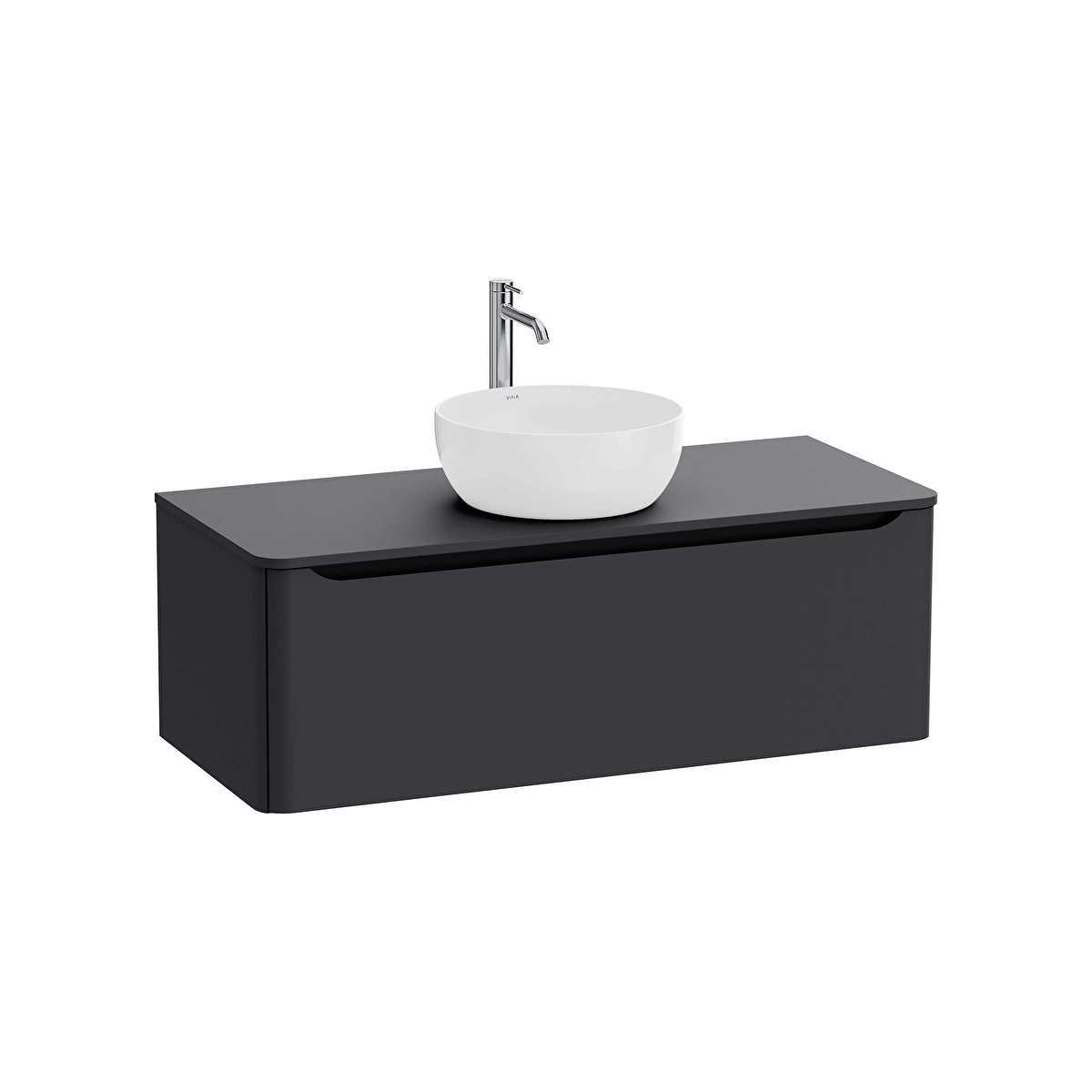 Integra Round Lavabo Dolabı, Mat Grafit