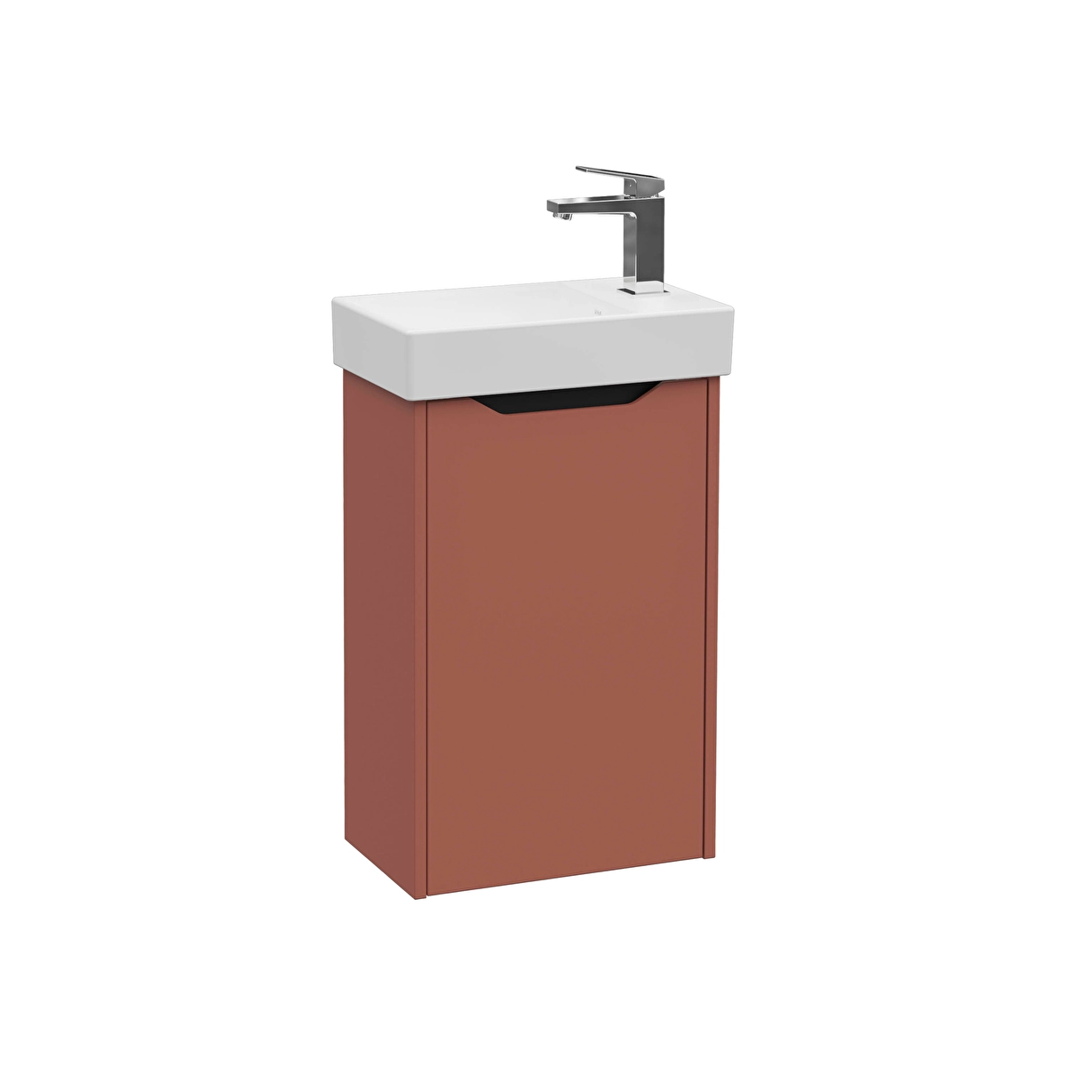 Integra Square Lavabo Dolabı, Mat Kırmızı