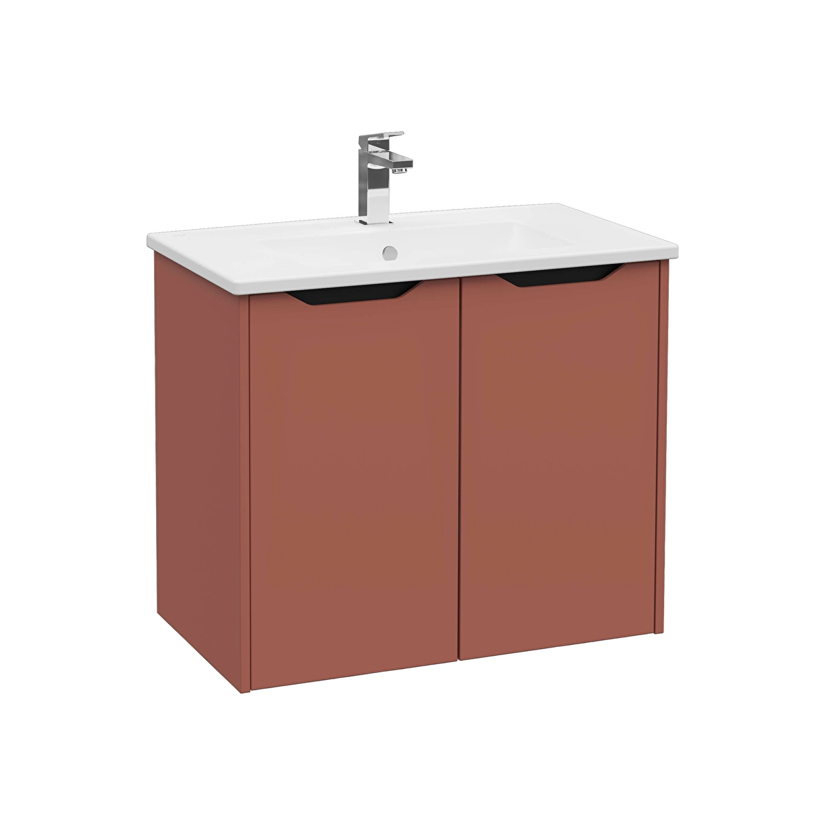 Integra Square Lavabo Dolabı, Mat Kırmızı
