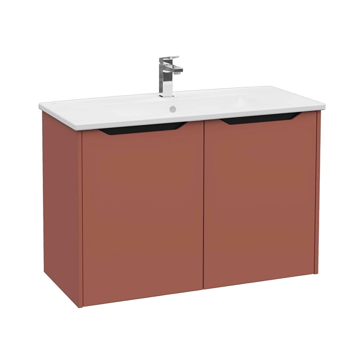 Integra Square Lavabo Dolabı, Mat Kırmızı