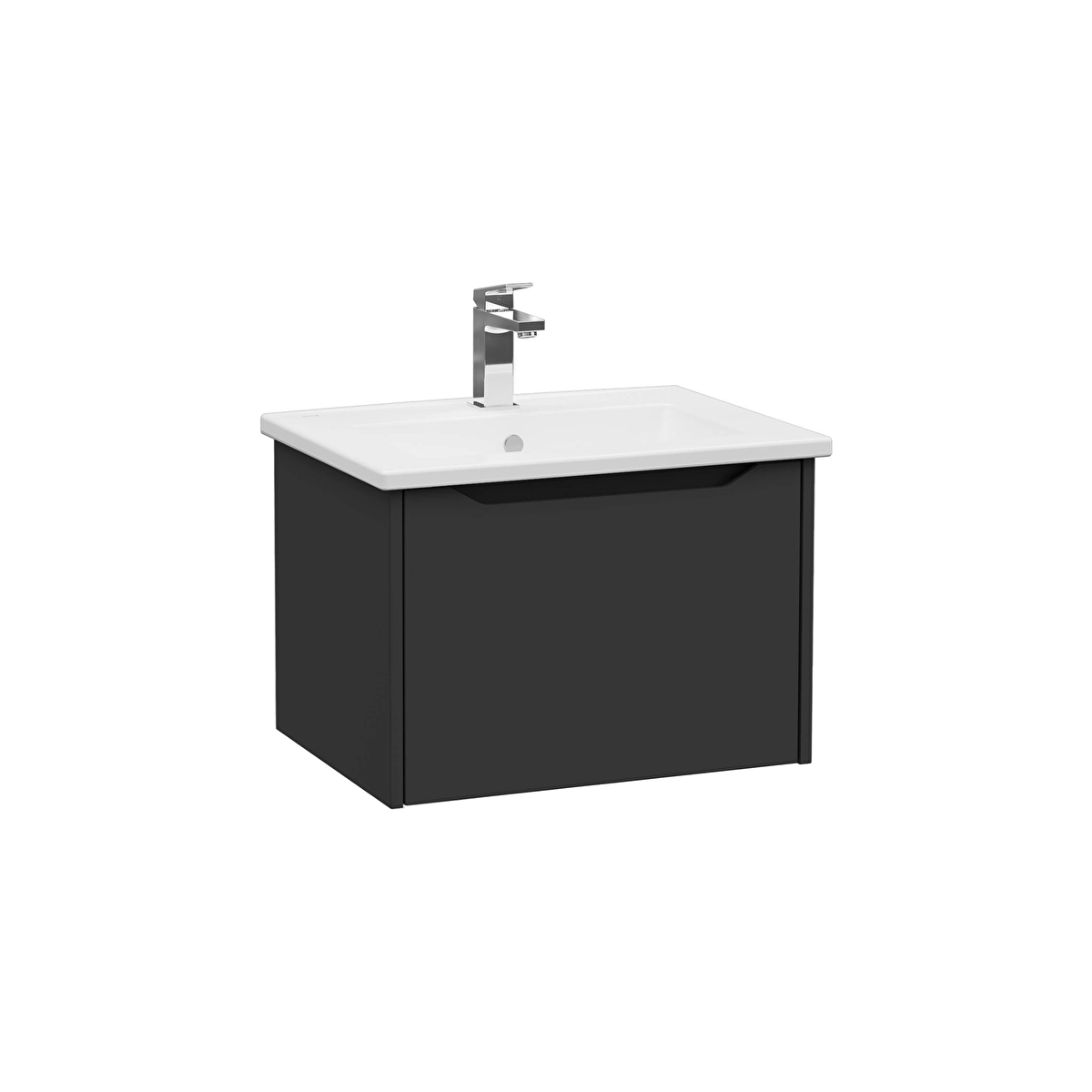 Integra Square Lavabo Dolabı, Mat Grafit
