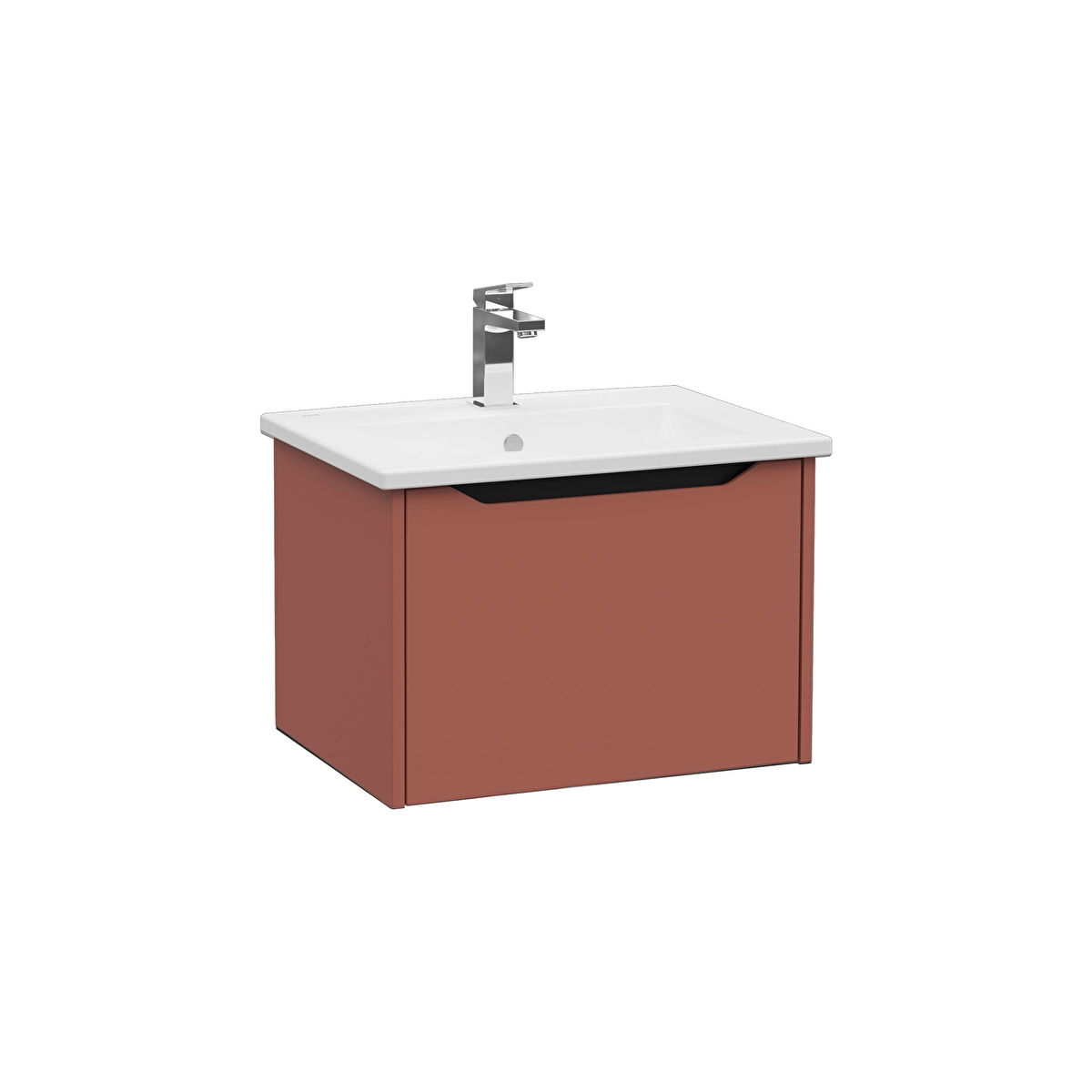 Integra Square Lavabo Dolabı, Mat Kırmızı