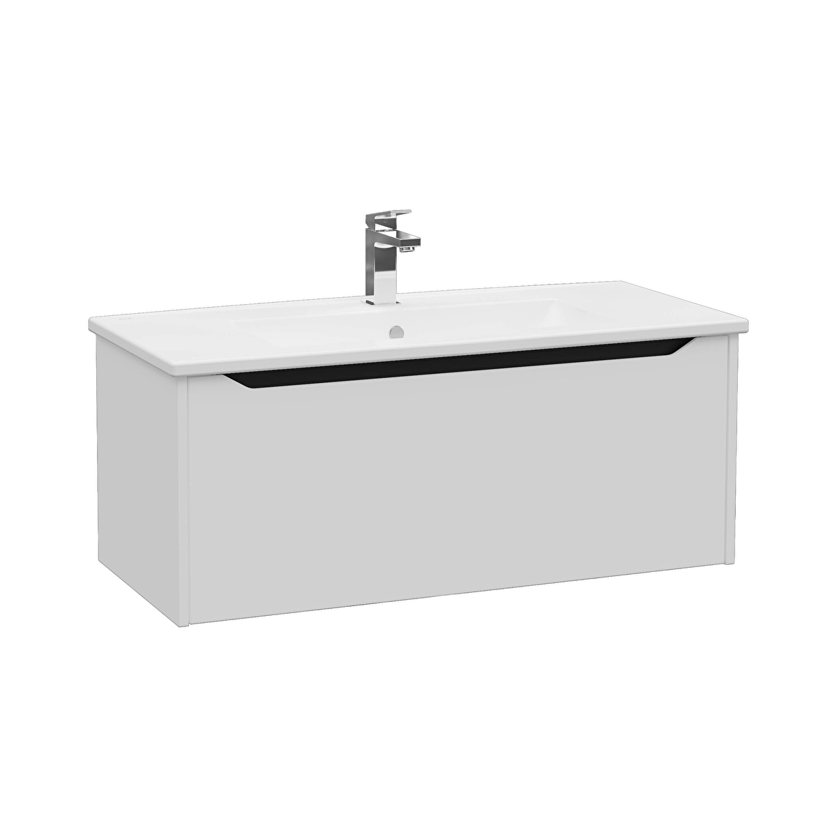 Integra Square Lavabo Dolabı, Mat Açık Gri
