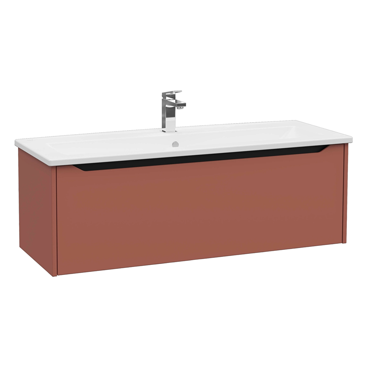 Integra Square Lavabo Dolabı, Mat Kırmızı