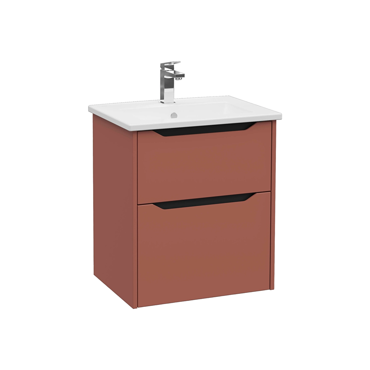 Integra Square Lavabo Dolabı, Mat Kırmızı