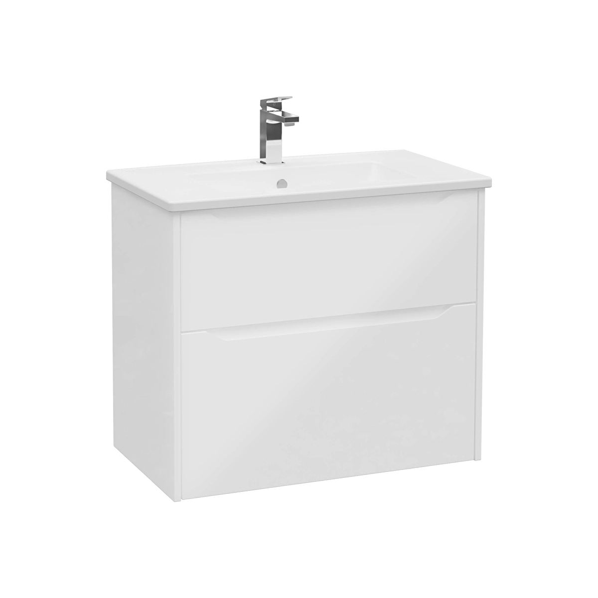 Integra Square Lavabo Dolabı, Parlak Beyaz