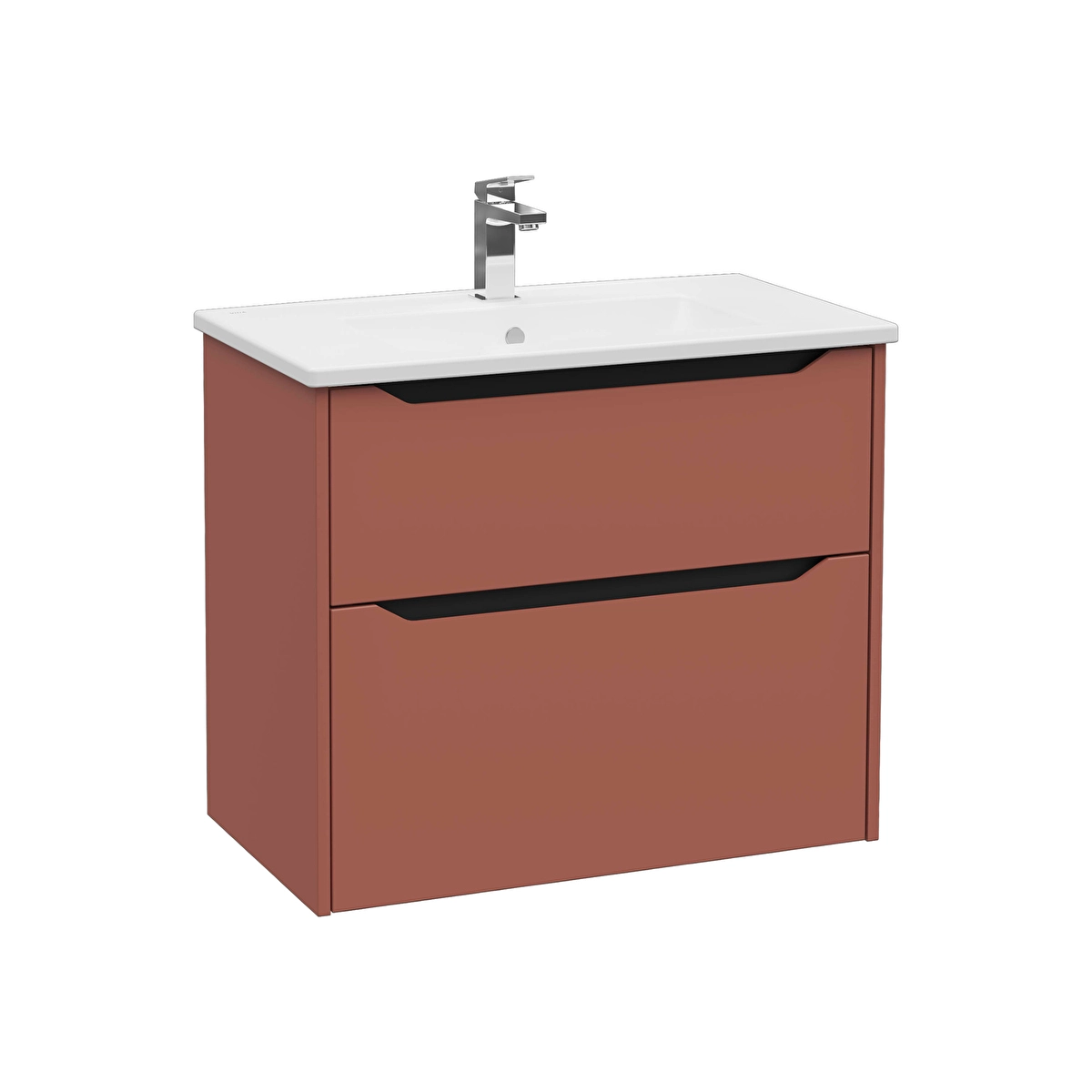 Integra Square Lavabo Dolabı, Mat Kırmızı