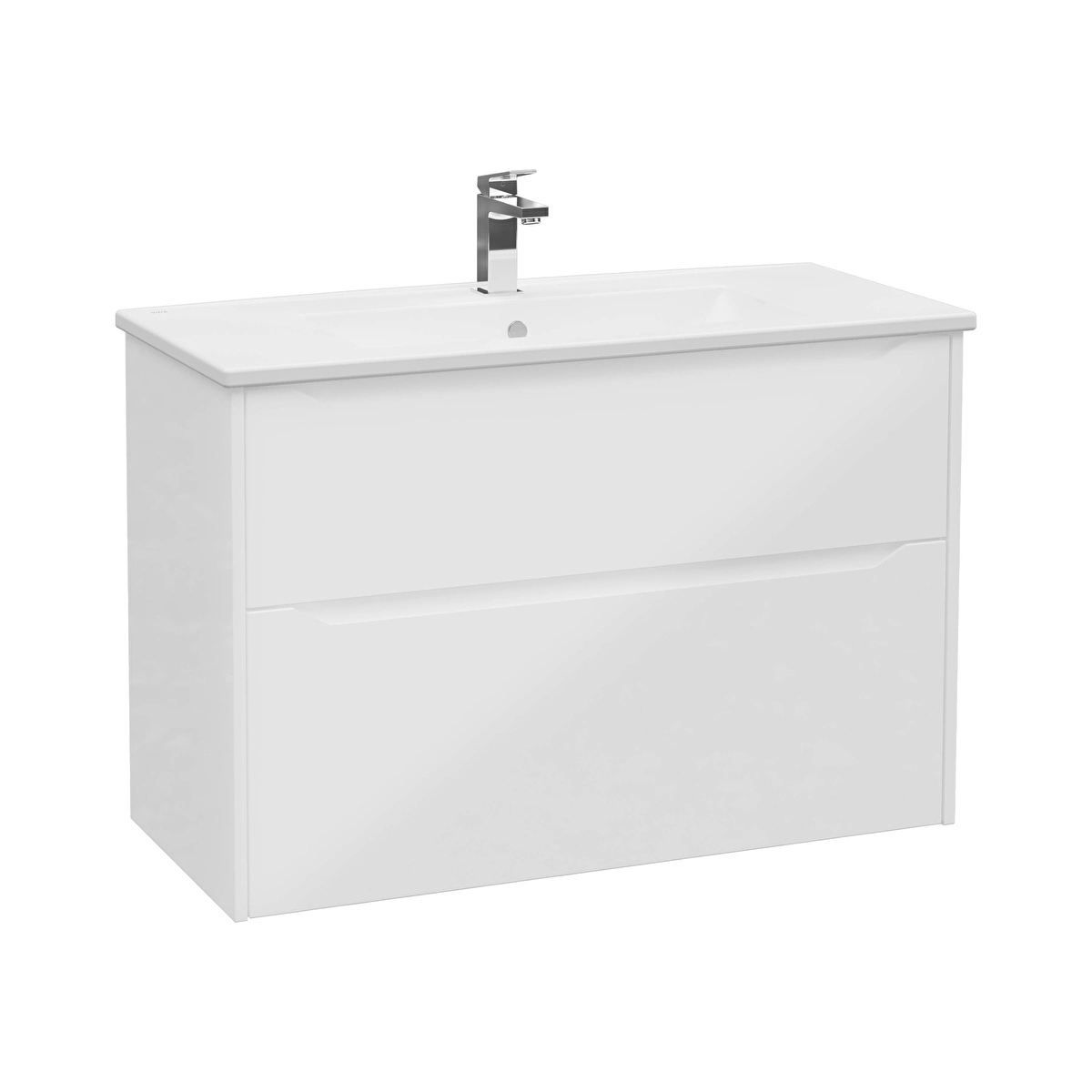 Integra Square Lavabo Dolabı, Parlak Beyaz