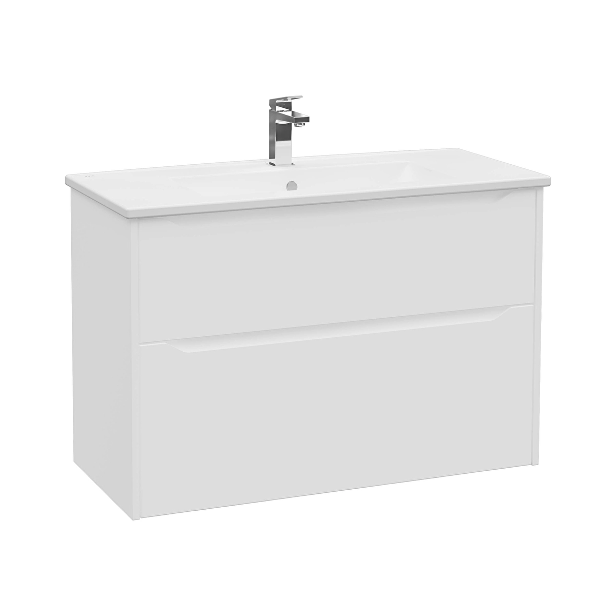 Integra Square Lavabo Dolabı, Mat Beyaz