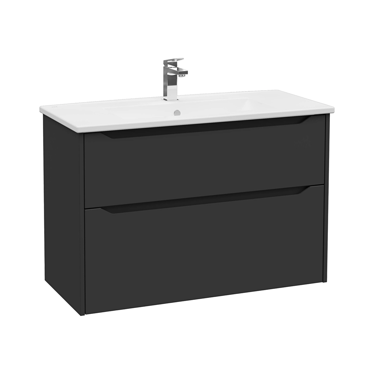 Integra Square Lavabo Dolabı, Mat Grafit