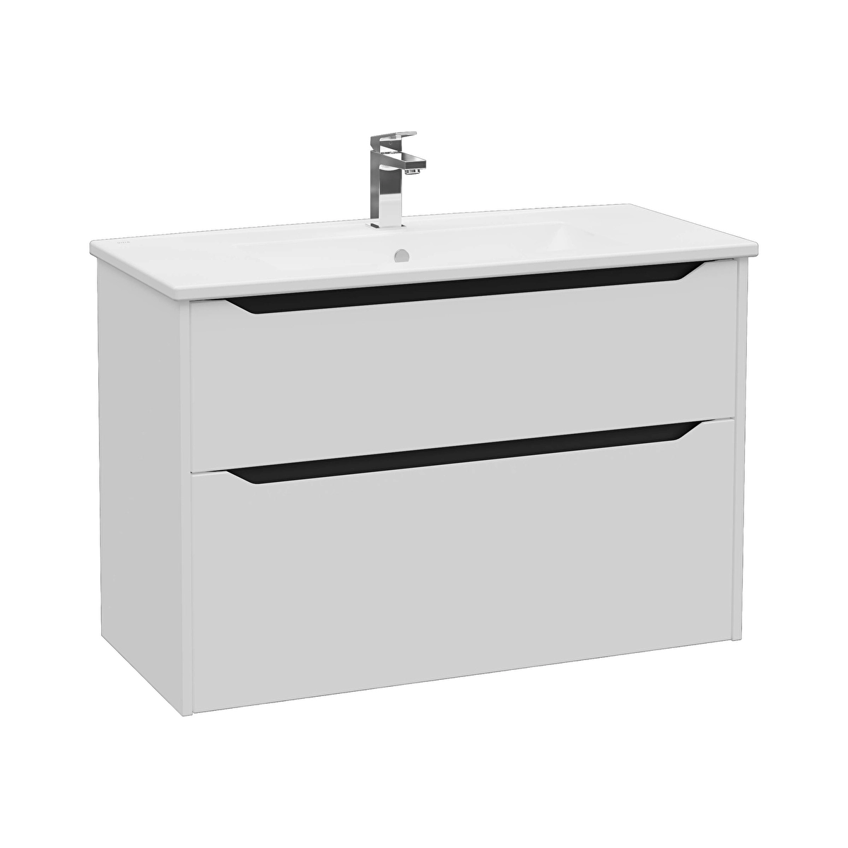 Integra Square Lavabo Dolabı, Mat Açık Gri