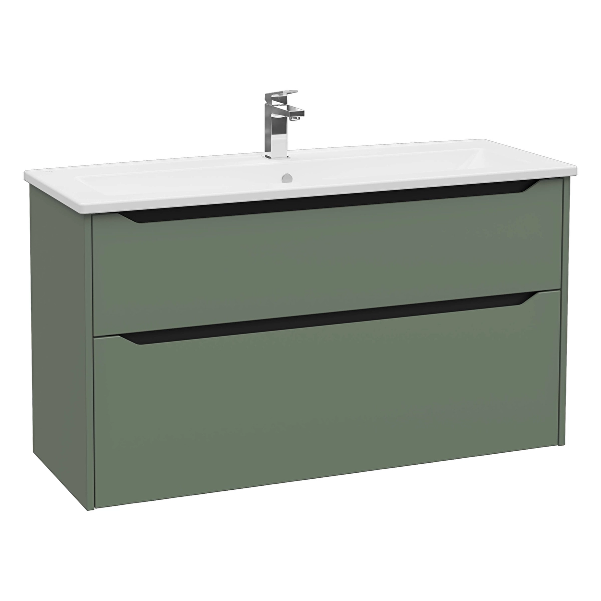 Integra Square Lavabo Dolabı, Mat Yeşil