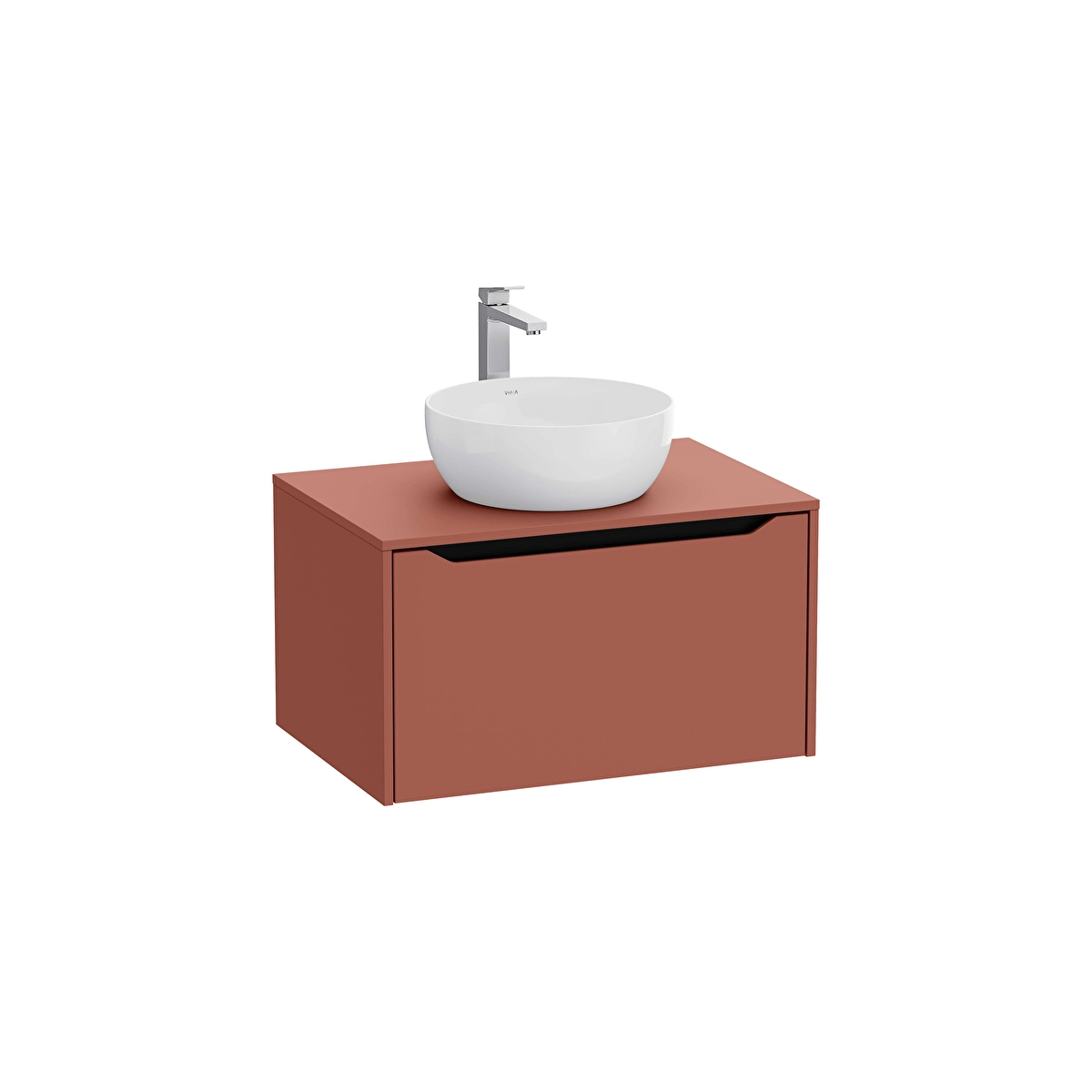 Integra Square Lavabo Dolabı, Mat Kırmızı
