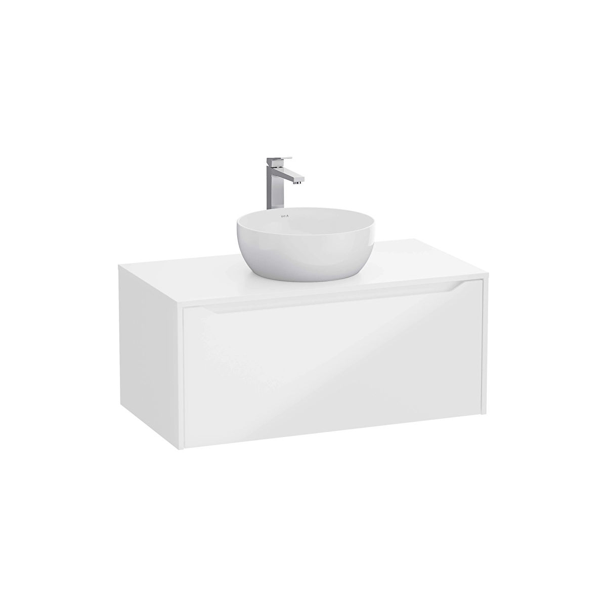 Integra Square Lavabo Dolabı, Parlak Beyaz