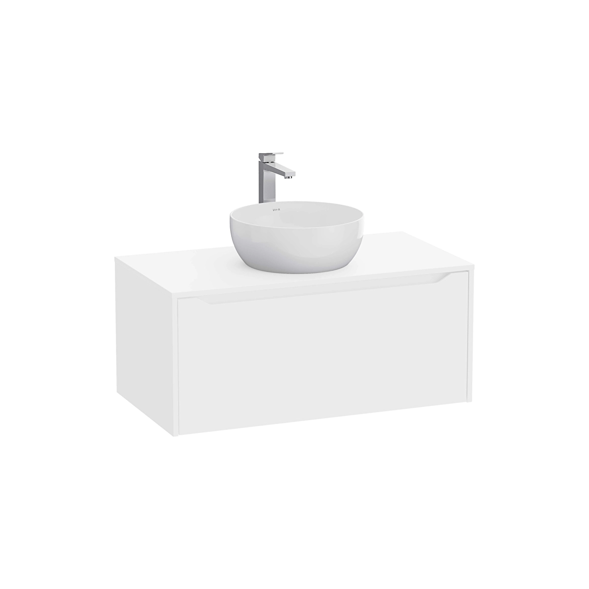 Integra Square Lavabo Dolabı, Mat Beyaz