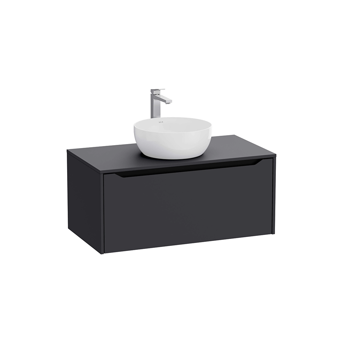 Integra Square Lavabo Dolabı, Mat Grafit