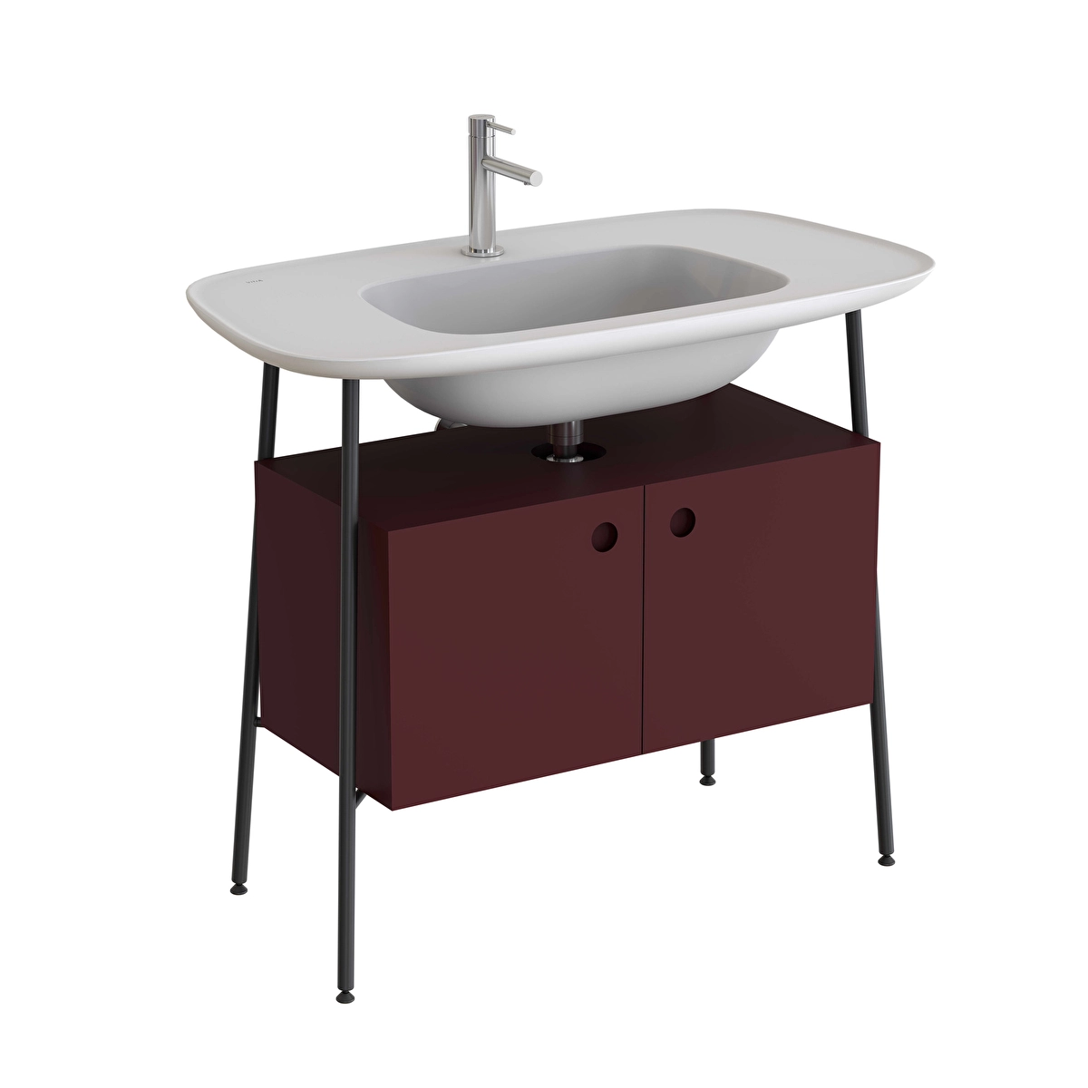 Plural Lavabo Dolabı, Mat Bordo