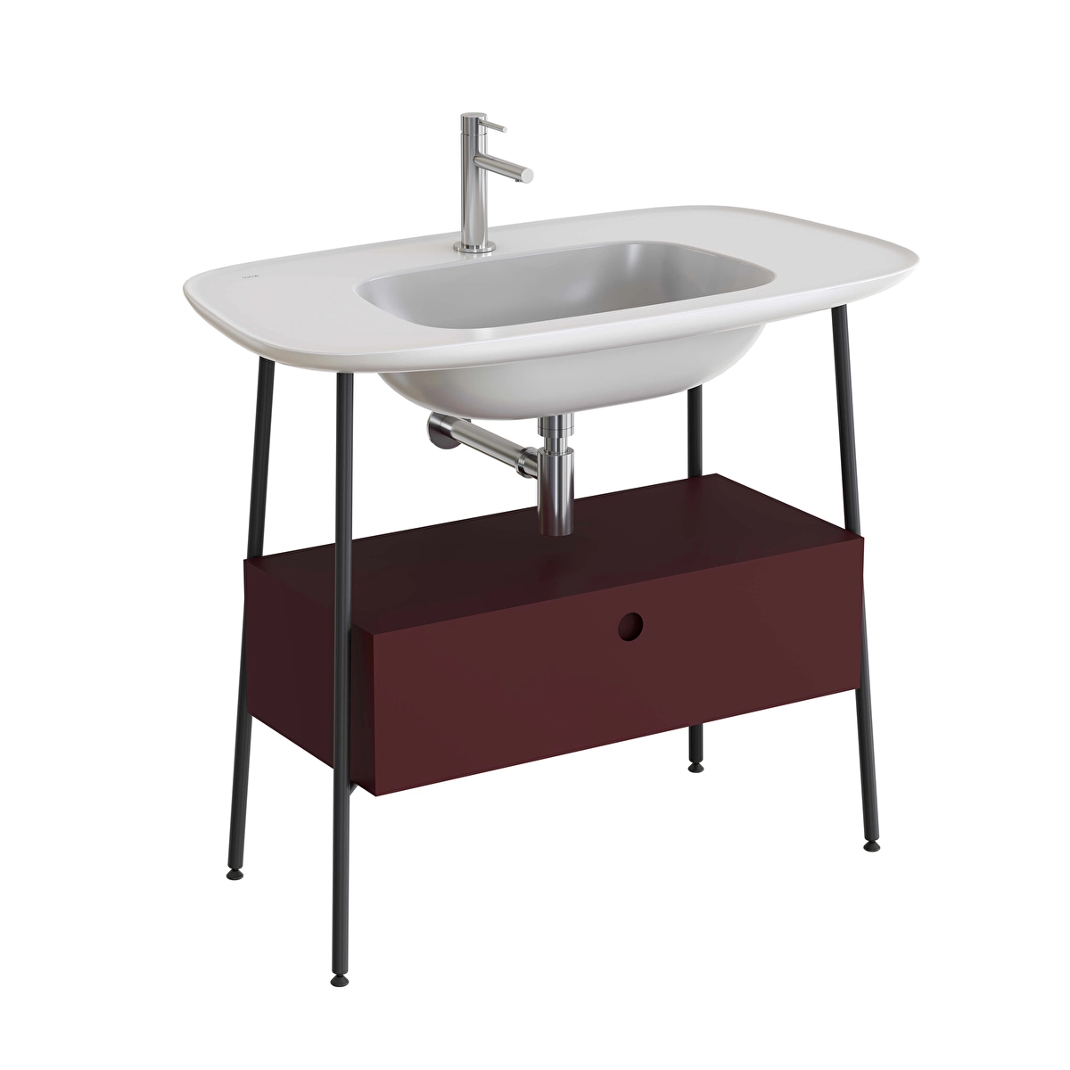 Plural Lavabo Dolabı, Mat Bordo