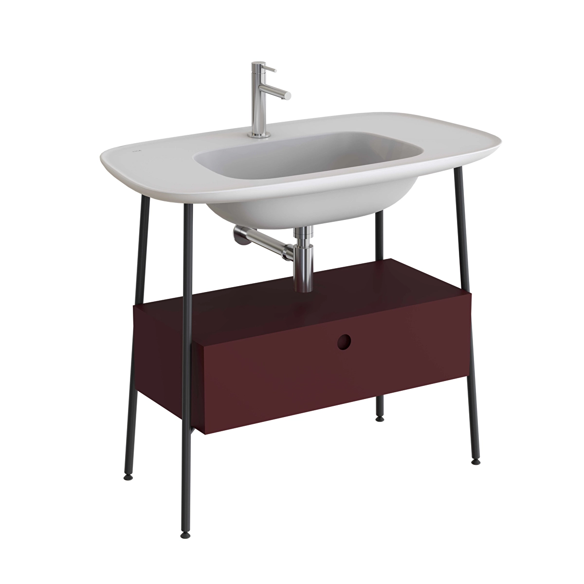 Plural Lavabo Dolabı, Mat Bordo