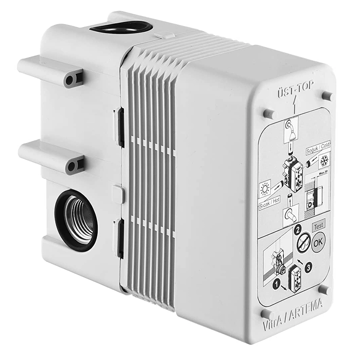 Minibox Ankastre Banyo Bataryası, Krom