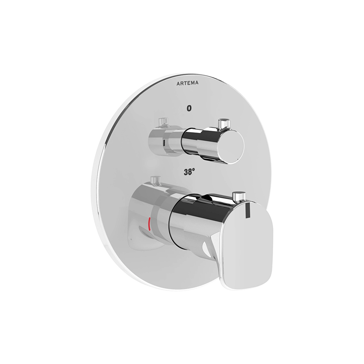 Root Round Ankastre Termostatik Duş Bataryası, Krom