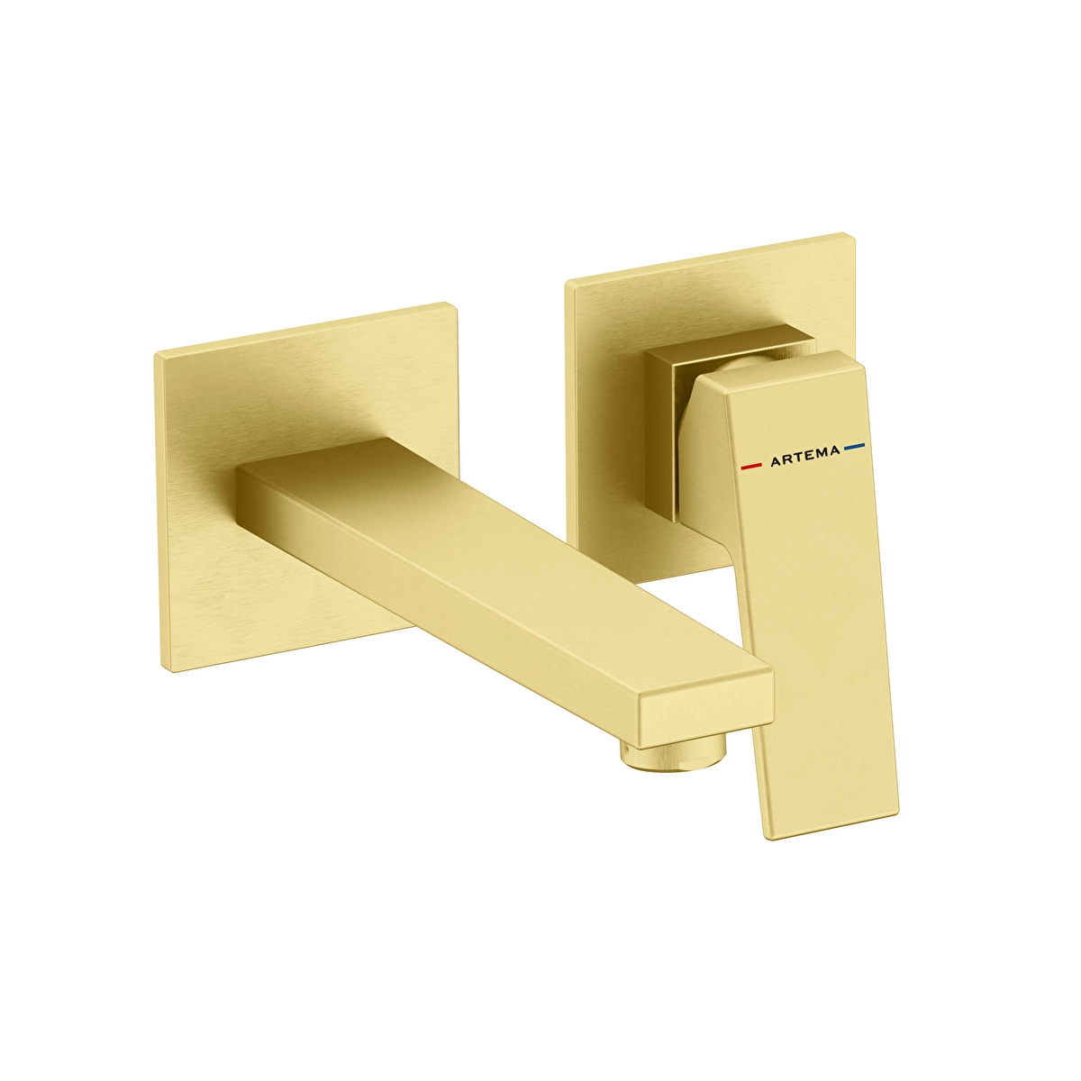 Minimax Square Ankastre Lavabo Bataryası, Fırçalı Altın