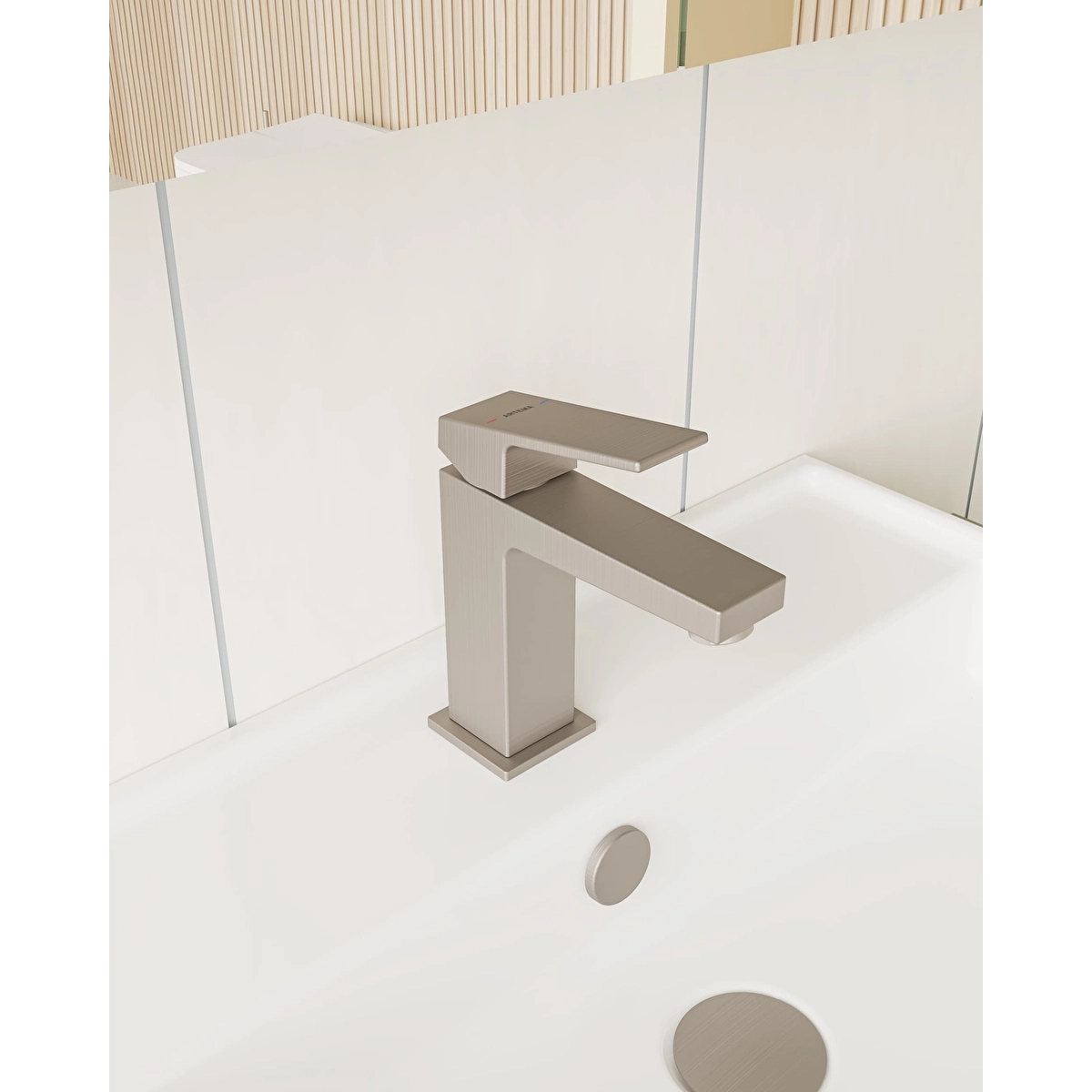 Minimax Square Lavabo Bataryası, Fırçalı Nikel